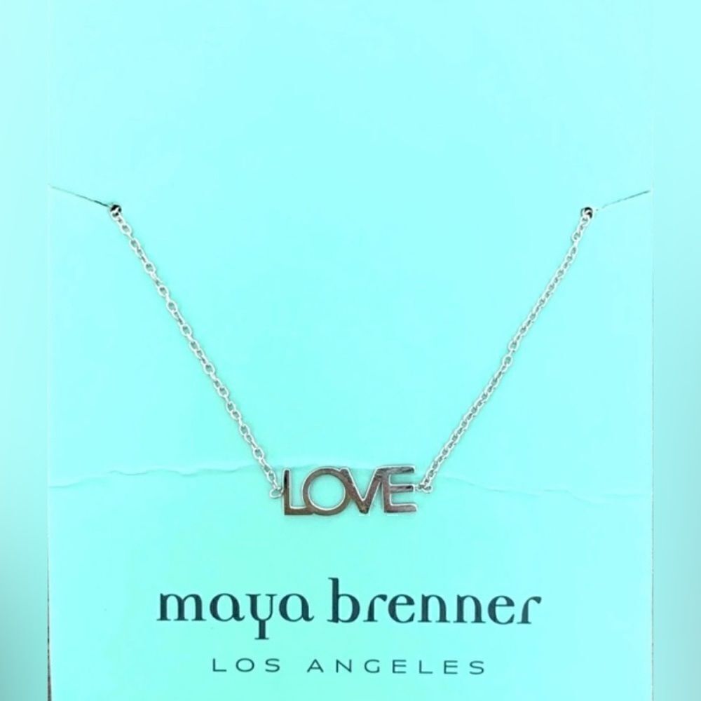 NIB Maya Brenner LOVE bracelet in silver tone.